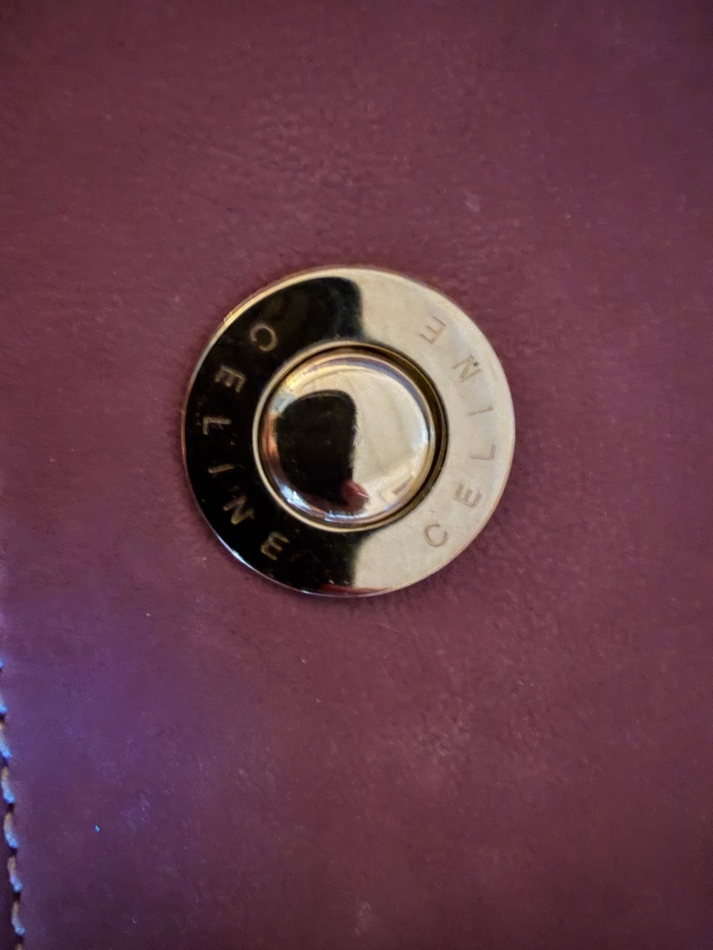 Celine Suede Satchel Handbag in Plum - Picture 6 of 14